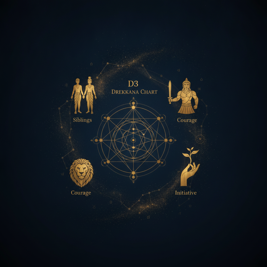 D3 Drekkana Chart: Siblings, Courage, and Initiative